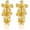 Long flower earrings, variant on Gold Statement Earrings For Women 18K Gold Plated Sectored Flower Leaf Shell Angel Wing Earring Large Stud Earrings Hypoallergenic Stud