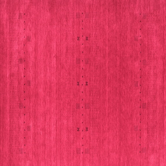 Ahgly Company Indoor Square Abstract Pink Contemporary Area Rugs, 7' Square