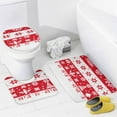 thumbnail image 4 of Red And White Snowflake Knit Pattern Shower Curtain Waterproof Bathroom Curtain Set with Hooks Home Decor Bathroom Curtains 4pcs, 4 of 6