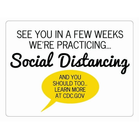 Social Distancing Door / Window Decal 11" X 8"