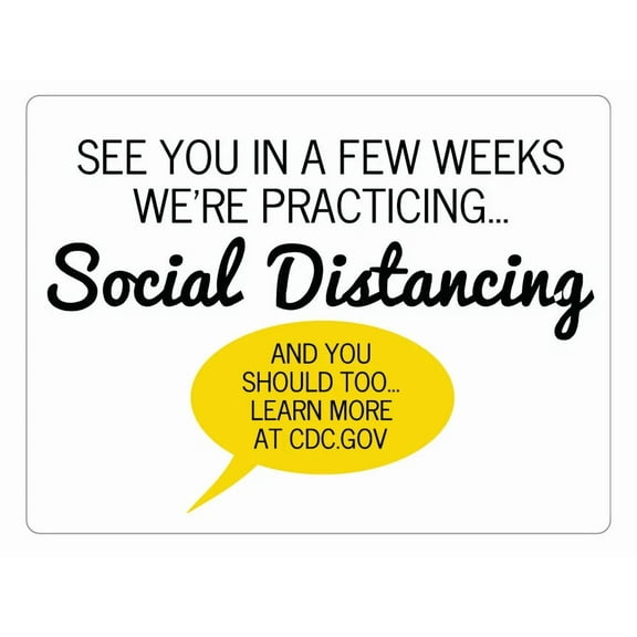Social Distancing Door / Window Decal 11" X 8"