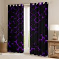 thumbnail image 2 of Feelyou Neon Gradient Geometric Blackout Curtains Set of 2 (52x84 Each), Purple Honeycomb Window Curtains, Teens Boys Girls Kids Curtains and Drapes, Curtains and Drapes Home Decor, 2 of 6