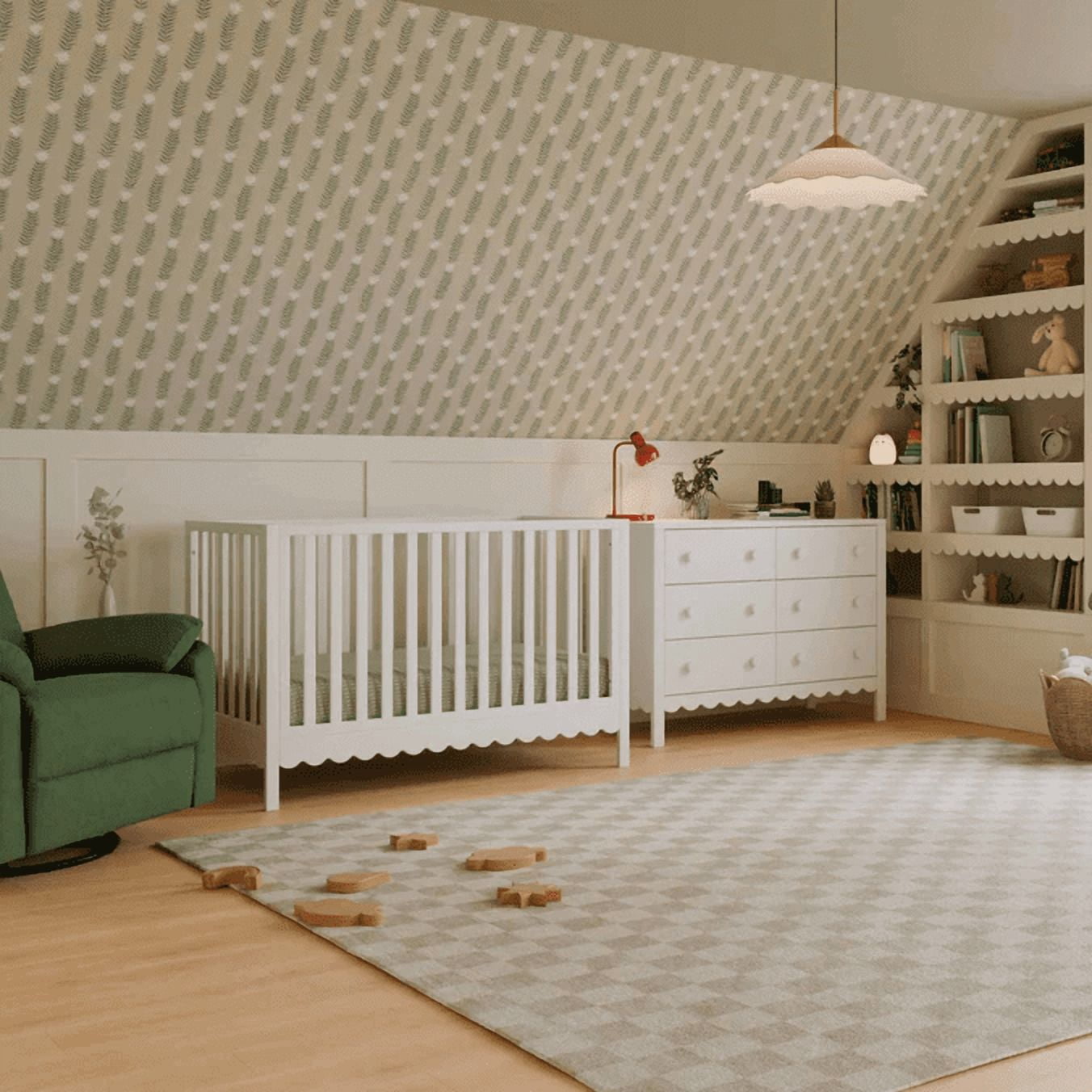 daVinci Sammy Scallop 4 in 1 Convertible Crib, White