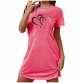 thumbnail image 5 of Sakmal Lightweight Moomoo Nightgownss Women Short Sleeve Valentines Love Sleep Dress Short Heart Print Nightgowns for Women XL, 5 of 5