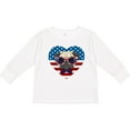 thumbnail image 3 of Inktastic Pug Dog Patriotic US Flag Heart Boys or Girls Long Sleeve Toddler T-Shirt, 3 of 5