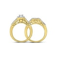 thumbnail image 4 of FB Jewels 14kt Yellow Gold Princess Diamond Bridal Wedding Ring Band Set 5/8 Cttw, 4 of 4