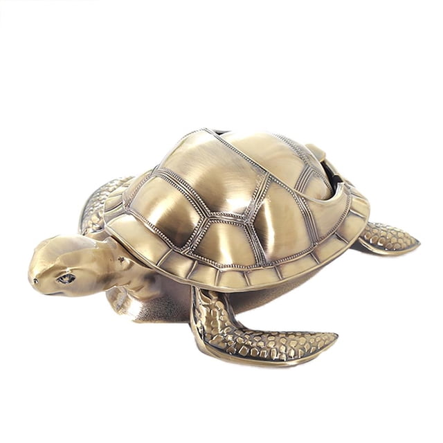 Tortuga A Prueba De Viento Con Tapas Cenicero De Metal Vintage Cenicero Creativo Para La Decoración Del Hogar De La Oficina Noticed HA043550-01