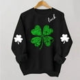 thumbnail image 4 of BRGZLK St.Patrick's Day Sweatshirts for Women Round Neck Print Sweatshirt Long Sleeve Funny Irish Shamrock Graphic Pullover Top Holiday Clothes Black B S, 4 of 6
