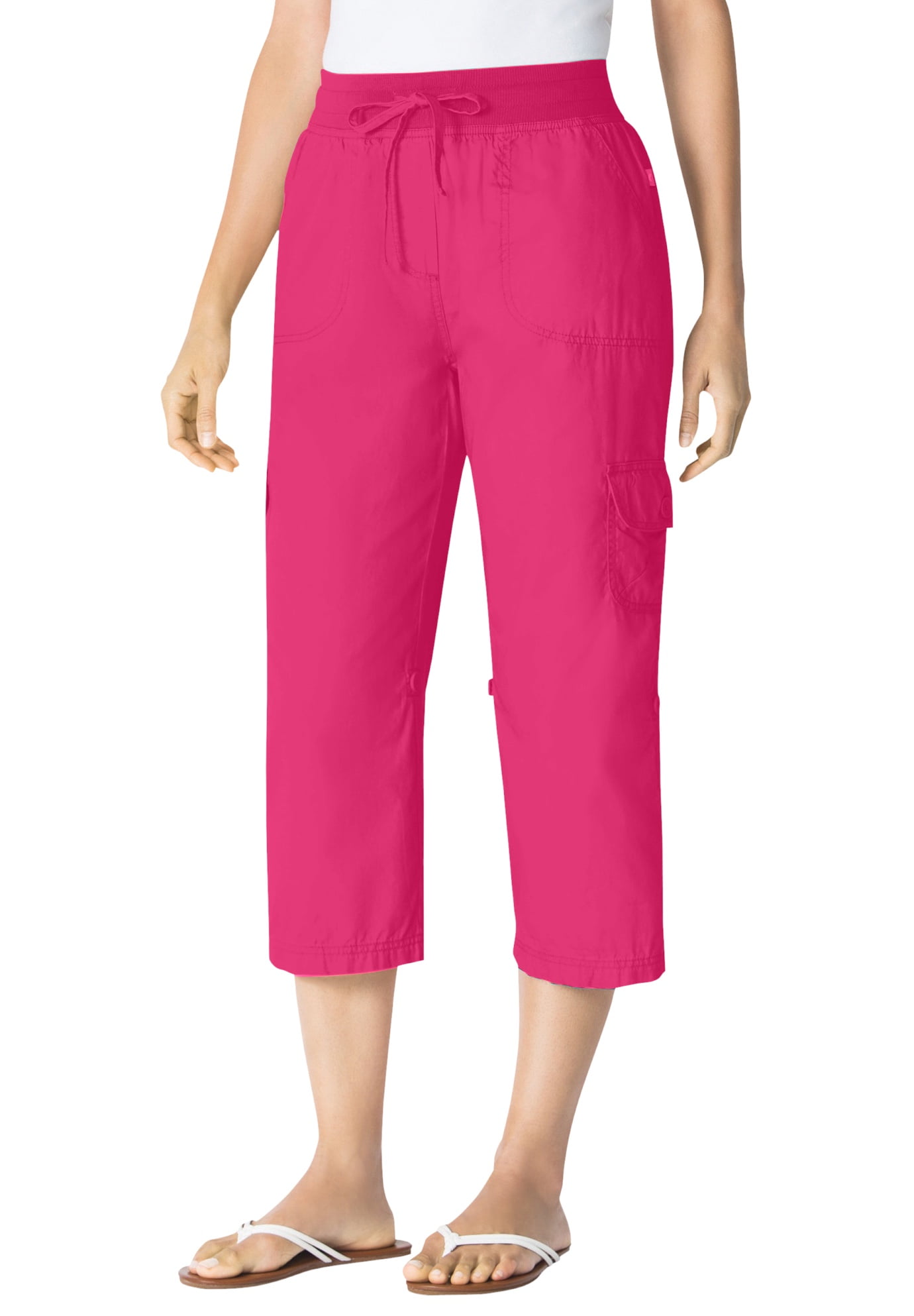 pink crop pants
