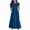 Blue, variant on Girl's Maxi Dress, Tween Ruffle Short Sleeve Long Dresses, Casual Boho Sundress with Pockets Kids Long Formal Dress 160