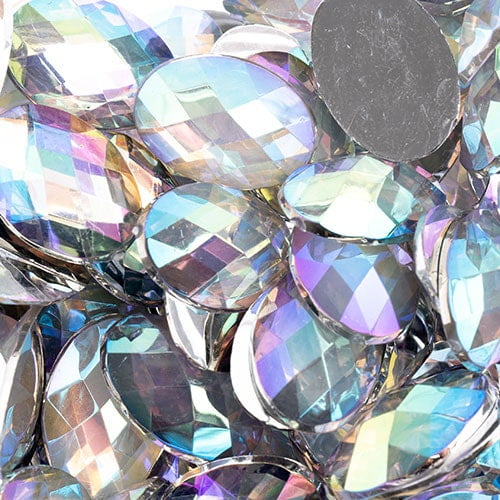 200pcs John Bead 13x18mm Crystal AB Acrylic Plastic Oval Flatback Rhinestones Jewels for Crafting Embellishments Gems