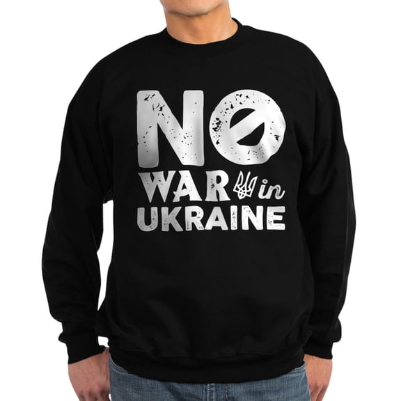 CafePress - No War In Ukraine Sweatshirt (Dark) - Classic Crew Neck Sweatshirt