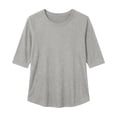 thumbnail image 4 of Womens Tops Crew Neck Elbow Length Sleeve Tshirts for Women Summer Fall Dressy Casual Pullover T-Shirts, 4 of 5