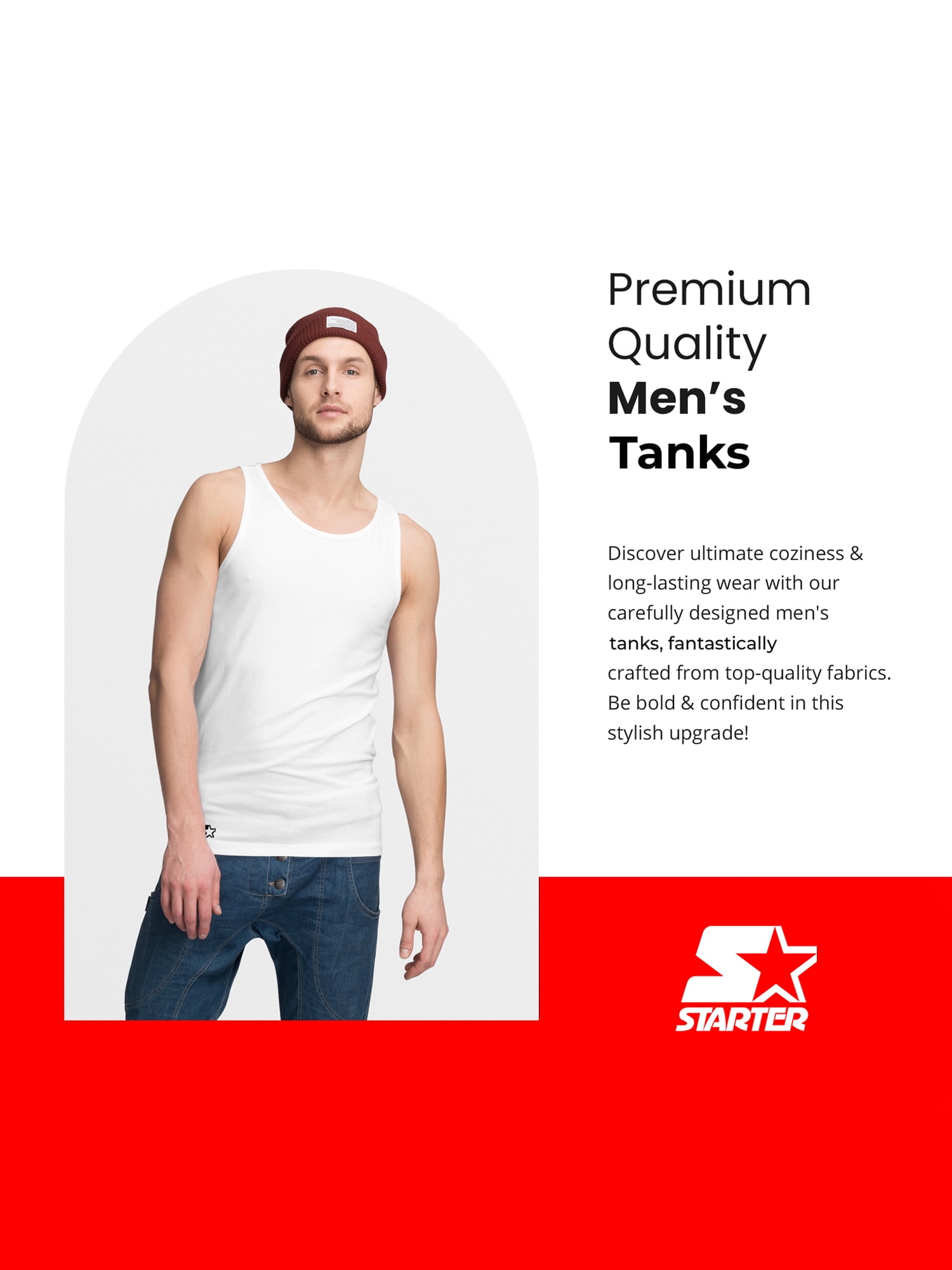 Starter Men's Breathable Tagless Tank Top Under Shirts, 6-Pack