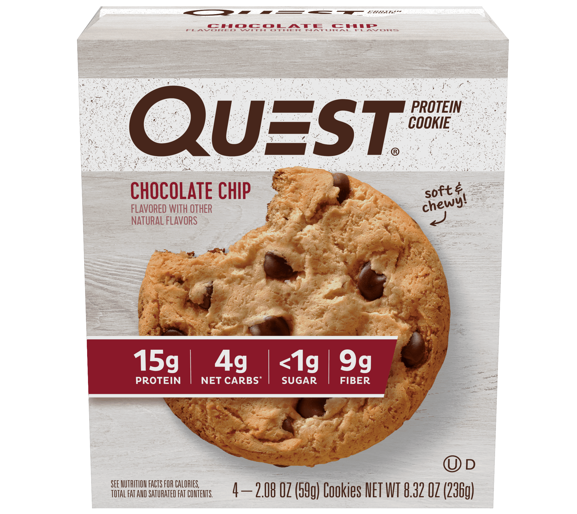 Quest Protein Cookie Chocolate Chip 15g Protein 4 Ct Walmart Com