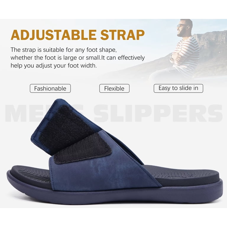 Men\'s Khaki Adjustable Orthotic Plantar Fasciitis Open Toe Athletic Sandal Shoes Men main image 4