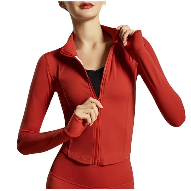 Timegard Womens Lightweight Athletic Jacket Zipper Trackshirts Workout Running Jackets with Thumb Holes