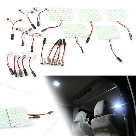 

ZS Universal Car Lighting Replacement 5pcs Car Festoon T10 BA9S White LED 48SMD Panel Interior Dome Map Light Bulb Lamp