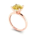 thumbnail image 2 of Solitaire Engagement Ring for Women - 2.5ct Simulated Yellow Diamond in 18K Rose Gold Promise Ring, 2 of 6