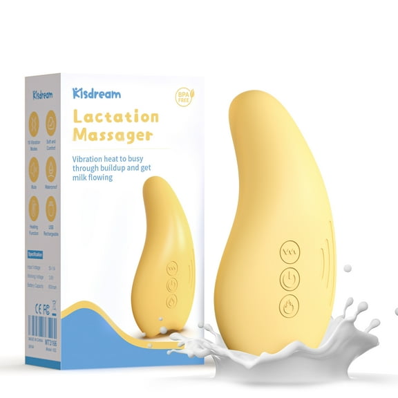 Breast Massager Warming Lactation Compress Breastfeeding: Mastiti Clogged Duct Engorgement Relief - Vibrant & Warmer Waterproof Heating Milk Warmer Breastmilk