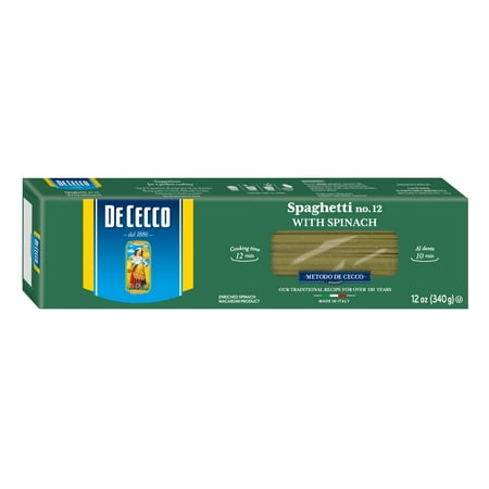 De Cecco Spinach Spaghetti Pasta, Contains Wheat, No Dairy or Soy Allergens, 16 oz