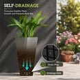 thumbnail image 6 of Outsunny Set of 3 Tall Planters, 28" Square Outdoor Flower Pots with Drainage Hole and Plug, PP Plastic Plant Pots for Patio Porch Garden Indoor Use, Gray, 6 of 10