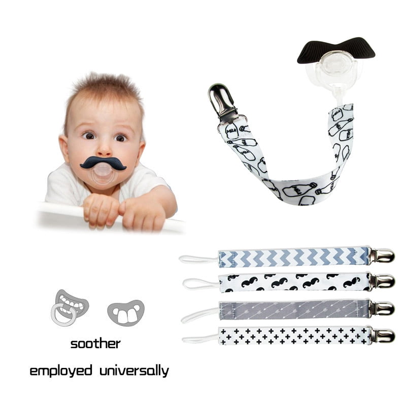 Teething Toys 4Pcs Pacifier Clips for Boys and Girls Universal Baby Pacifier Holder for All Pacifiers