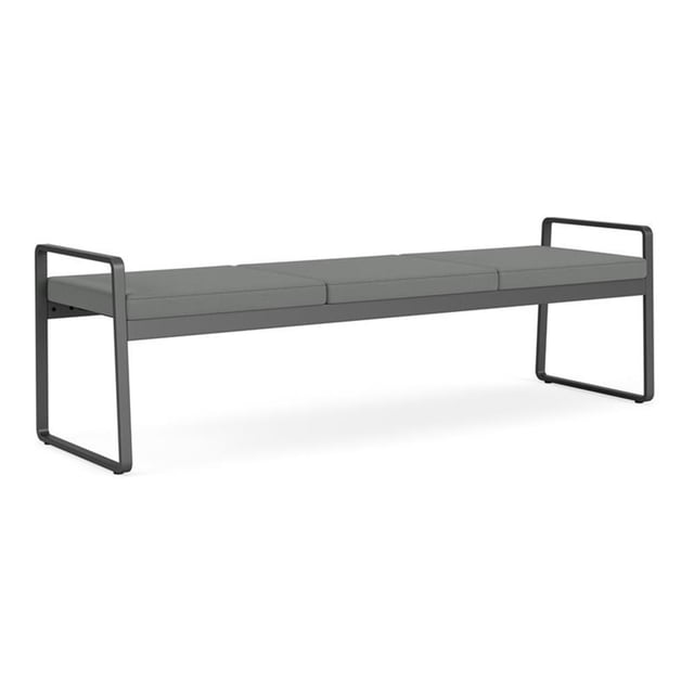 Gansett Reception Waiting Room 3-Seat Bench / Charcoal Steel / Light Gray