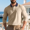 thumbnail image 5 of JoveMarine Mens Long Sleeve Button Down Shirts Casual Business Relaxed Fit Collared Polo for Work,Khaki XL, 5 of 8