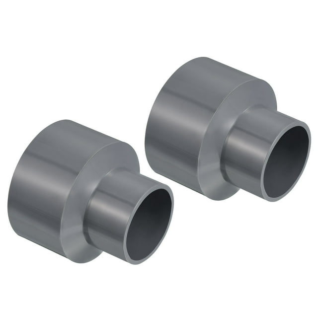 Unique Bargains Raccord Droit pour Tuyau de Réducteur en PVC 63x40mm, Gris 2 Pack
