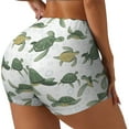 thumbnail image 2 of Xecao Cute Turtle Print Workout Shorts for Women Soft Smooth Gym Yoga Scrunch Active Tennis Workout Running Shorts, 2 of 9