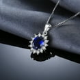 thumbnail image 4 of Jewelrypalace Oval 3.2ct Princess Diana William Kate Middleton's Created Blue Sapphire Pendant 925 Sterling Silver Pendant Necklace 18 Inches, 4 of 7
