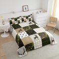 thumbnail image 3 of Juego de cama Twin Size Woodland Camo Quilt Set Verde y Beige Plaid Print, 3 of 5