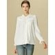 thumbnail image 2 of INSPIRE CHIC Blusa Camisa Tops Con Botones Manga Larga Pu?o Elástico Detalle De Volantes Para Mujeres Blanco L, 2 of 6