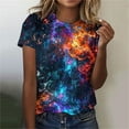 thumbnail image 2 of Helii T Shirt for Womens Galactic 3D Starry Print Short Sleeve Tops Casual Loose Planetary Outfit Carnival Fashion Spring Summer Blouses Clothes S-3XL, 2 of 6