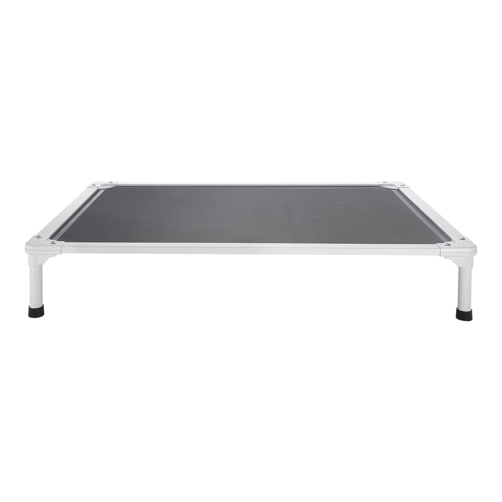 Large Portable Elevated Dog Bed with Aluminum Frame and Breathable Mesh for Indoor and Outdoor Use - Gray Color