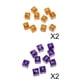 thumbnail image 1 of Paquete de 40 dados acrílicos D6 de 6 caras para suministros, juguetes, accesorios, color café y morado. café morado, 1 of 9