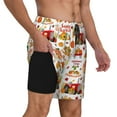 thumbnail image 2 of Fuzoiu Fall Farm Pumpkin Print Men's Swim Shorts,Quick-Dry Double-Layer Swim Trunks,Board Trunks,Beach Shorts Swimwear Bathing Suits-Medium, 2 of 6