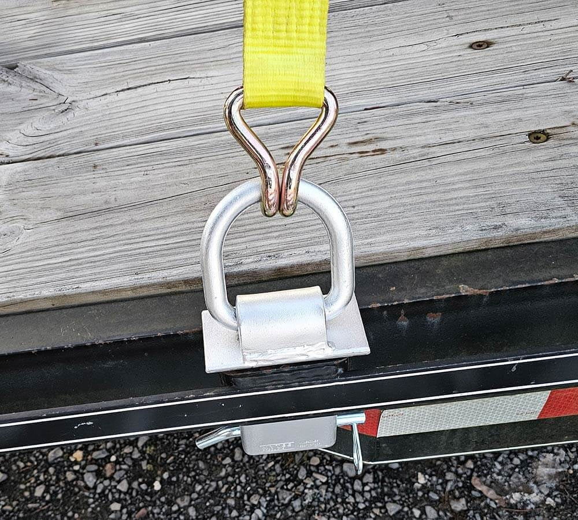 Heavy Duty Adjustable Trailer Stake Pocket D Ring Zinc Coated w/ 1/2" Hitch Pin, Load limit 5400 lbs & 4 Adjustable Holes | Stake Pocket D-Ring Tie Down Utility for Flatbed Trucks and Trailer – 8 Pack