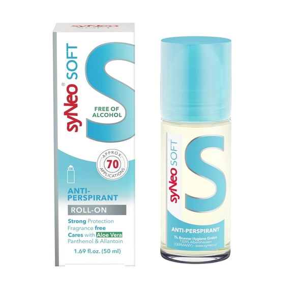 syNeo SOFT Antiperspirant Roll-On without alcohol, Halal certified, Anti Sweat Deodorant for men and women against heavy sweating, Anti-Transpirant antiperspirant Roll-On Deodorant, 1 pack 1.69 fl.oz.