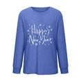 thumbnail image 5 of Sexlip Womens Christmas T Shirt Loose Long Sleeve Printed Shirt Fashion Cozy Xmas Party Tops Casual Crew Neck Solid Blouse Blue XL, 5 of 6