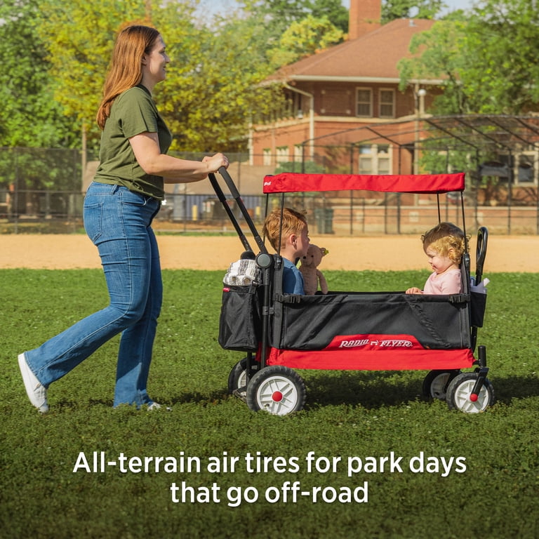 Radio Flyer All-Terrain Kid & Cargo Push Folding Wagon, Air Tires
