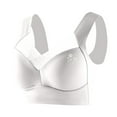 thumbnail image 2 of Bras, Women'S Plus Size Wirefree Adjustable Vest Bra With Side Cinching & Lift Support, Color Block Design Casual Everyday Comfort Bra Nursing Womens Longline Sports Bra (48, White) ZMTing, 2 of 5