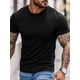 thumbnail image 3 of Black T-Shirts for Men Solid Color Short Sleeve Crewneck Tee Men's Casual T-Shirt, 3 of 8