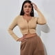 thumbnail image 1 of Pntutb Mujeres Sexy Retro Cremallera top Tee Turn-Down Collar Blusa de manga larga para mujer Pntutb Pntutb-5744, 1 of 7