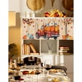 thumbnail image 3 of Rod Pocket Window Valances Farm Red Truck Orange Pumpkin Short Kitchen Curtains Autumn Fallen Maple Leaf Window Treatment Drapes for Bedroom Bathroom Living Room 42x12In,1 Panel, 3 of 6
