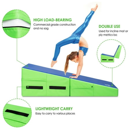 Gymax Folding Gymnastics Tumbling Mat Incline Cheese Wedge