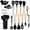 Black, variant on Slowfeel 32-Piece Silicone Kitchen Utensil Set with Holder, Heat Resistant Kitchen Gadget Set for Nonstick Cookware, 10 Hooks Included, White