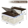thumbnail image 6 of Blotout Farmhouse Lift Top Coffee Table with Storage, 35.8'' Square Wood Center Table with LED Lights, Living Room Central Table with Large Hidden Space for Living Room, Bedroom Home, Office, 6 of 11