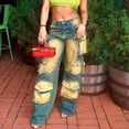thumbnail image 5 of TFEOQRY Womens Tie Dye Cargo Jeans with Pockets Distressed Washed Baggy Y2K Causal Pants for Daily Streetwear Wear, 5 of 6